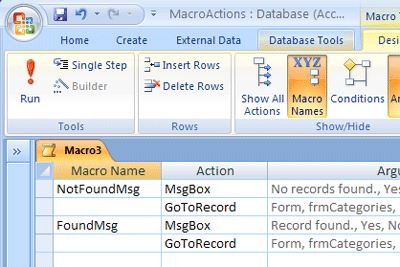 microsoft access 2007 macros