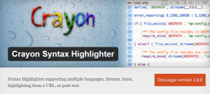 Plugin Crayon Syntax Highlighter para WordPress