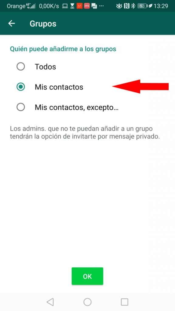 Configurar Grupos de WhatsApp (5). Configurar Mis contactos