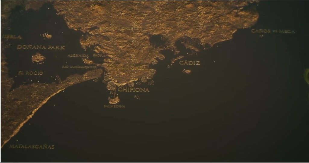Reproducción de la estructura de islas de la Atlántida. Imagen de Cuarto Milenio