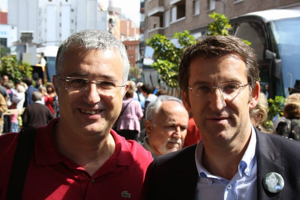 Alex Borrás con el presidente de la Xunta de Galicia. Alberto Nuñez Feijóo. Y ahora líder del PP