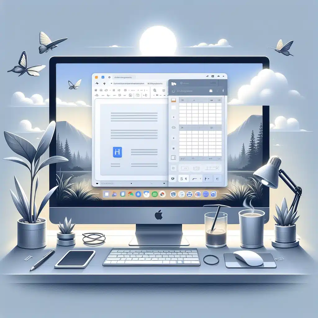 Barra de herramientas de Google Docs en Microsoft Office. Imagen de entorno de trabajo.