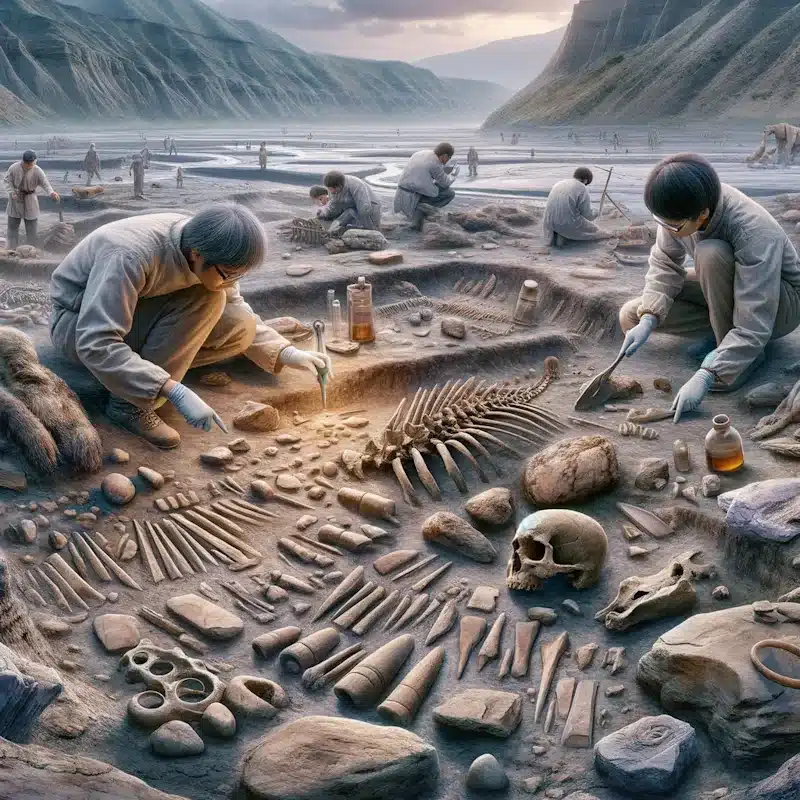 Yacimiento de Shiyu Una civilización de 45.000 años. Reproducción digital del yacimiento