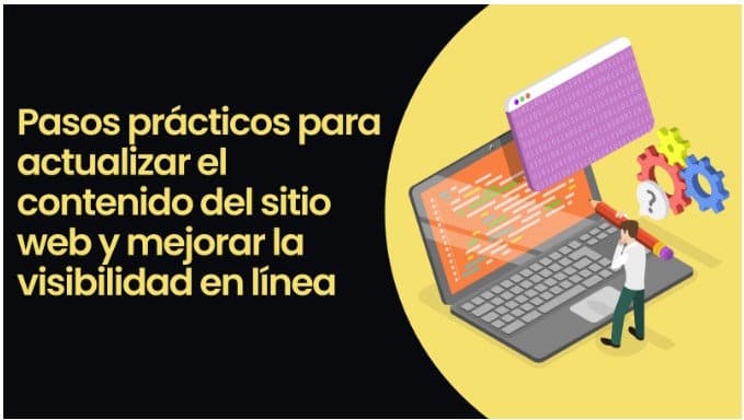 Pasos prácticos para actualizar el contenido del sitio web y mejorar la visibilidad en línea. Imagen relacionada.