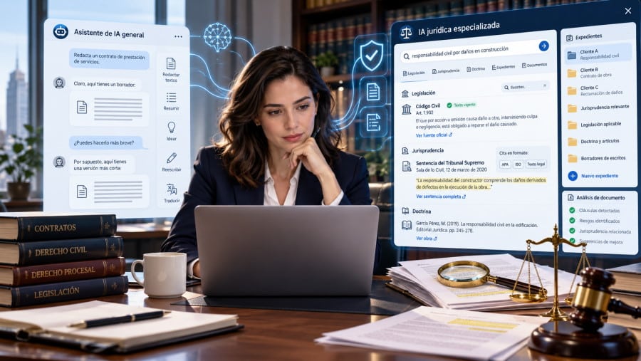 IA para abogados: qué herramientas usan los despachos y en qué se diferencian de ChatGPT, Claude o Gemini